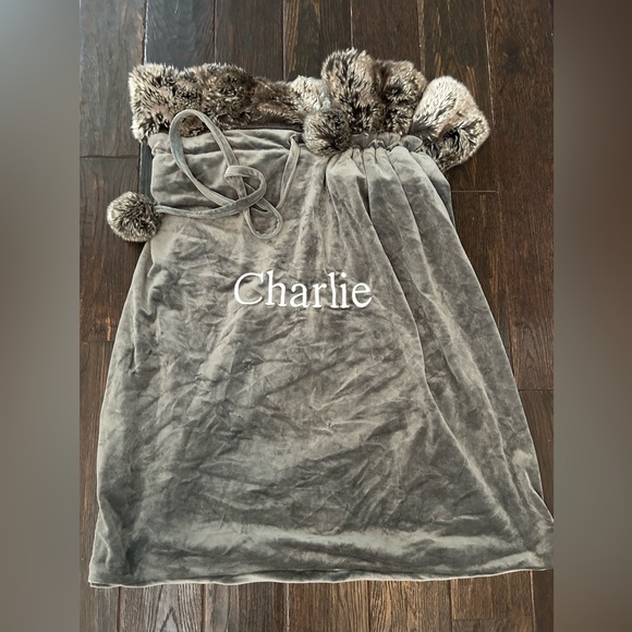 Restoration Hardware Santa Sack embroidered “Charlie” - Picture 4 of 4